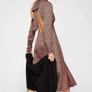Free People Loveless Dress Boho Leopard Print